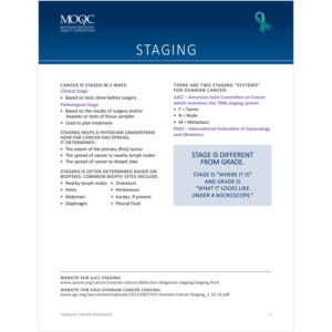 Ovarian Cancer Staging Flyer